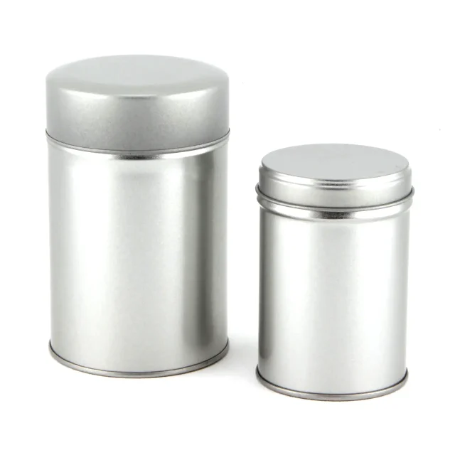 Theeblikje rond - Zilver - 12 stuks