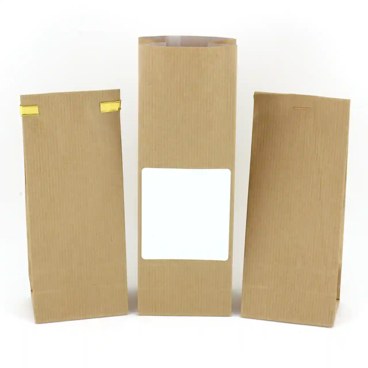 Kraft blokbodemzakjes - 100% papier - Afbeelding 2