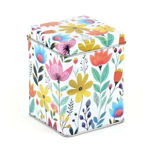 Theeblikje - Flowers - 12 stuks