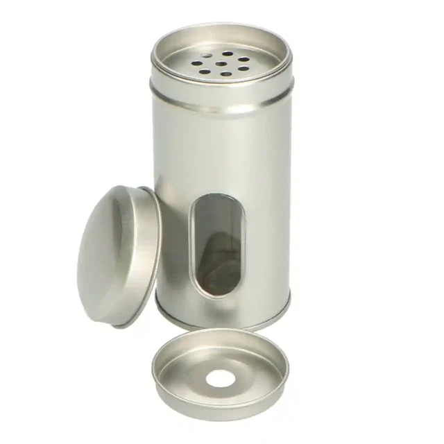 Theeblikje - Zilver - Rond met venster - 200 ml - 24 stuks